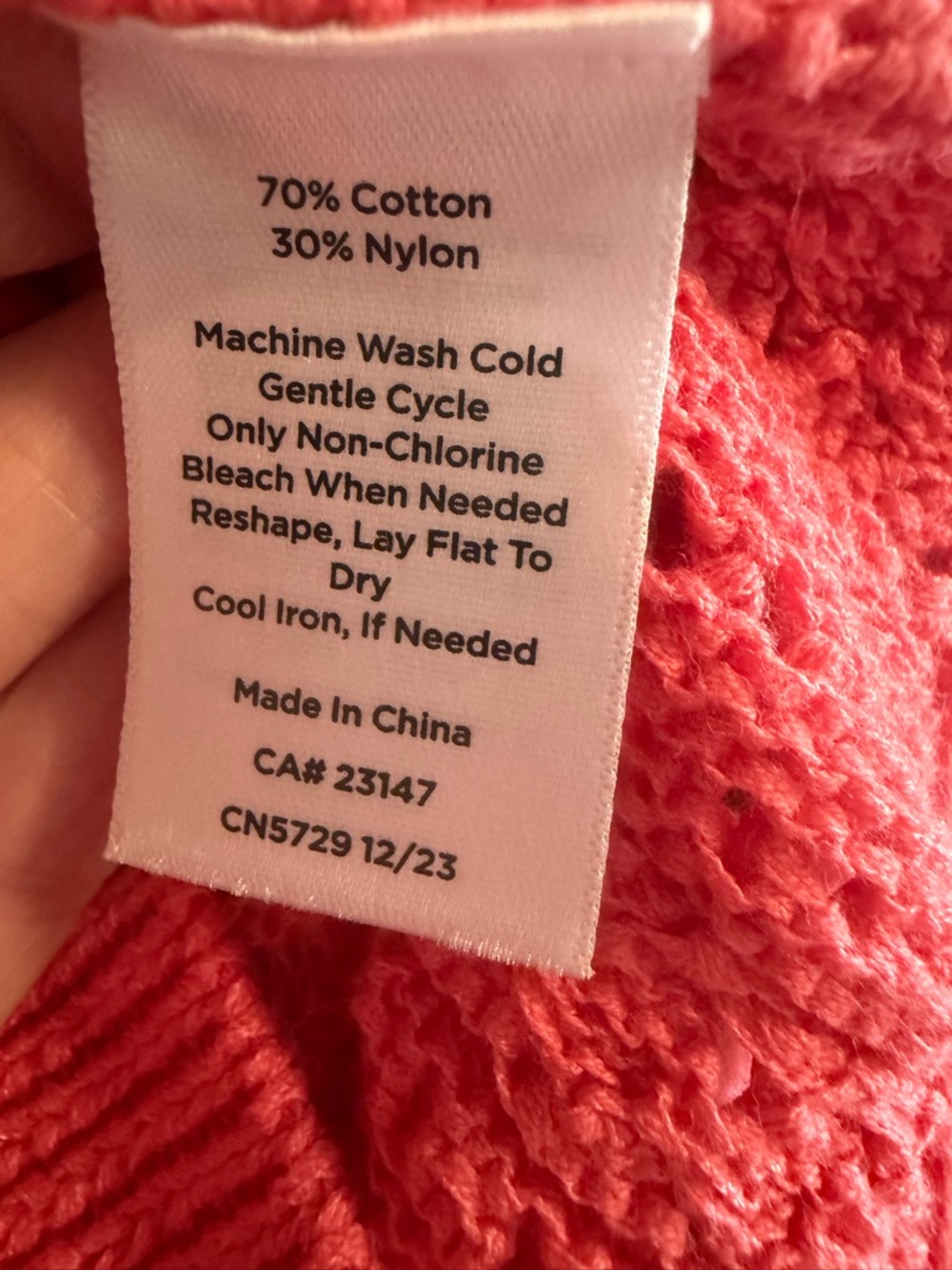 Talbots Coral Openwork Knit Button-Front Cardigan Sweater size medium - Picture 14 of 14